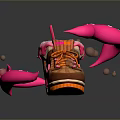 Brown Orange Sneakers Adorned With Pink Decorative Strip And Design Elements