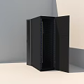 Black Computer Tower With Sleek Modern Design And Minimalist White Background 3d model