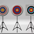 Amusement Equipment Shooting Targets With Colorful Concentric Circles And Tripod Stands