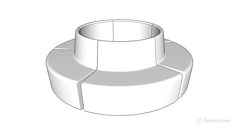 Modern Outdoor Landscape Seating With Circular Design And Multiple Seats 3d model 