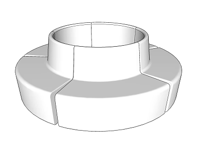 Modern Outdoor Landscape Seating With Circular Design And Multiple Seats 3d model