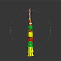 Vibrant Traditional Decorative Ornament Set With Circular Patterns Colorful Tassels And Red Yellow Green Accents