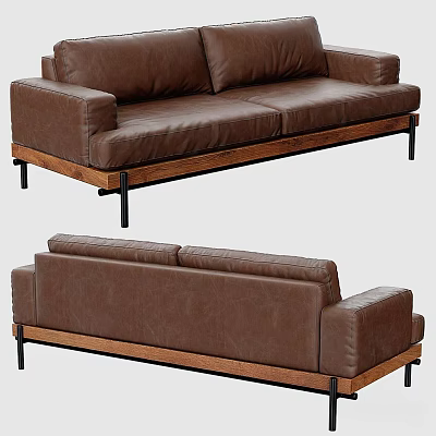 Leather Sofa Combination Modern Double Sofa 3d model