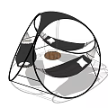 Outdoor Hammock With Circular Black Frame Mesh Design For Garden Relaxation