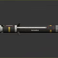 MAMBA Military Missile Weapon Featuring Gray Body Yellow Red Markings And Tail Fins