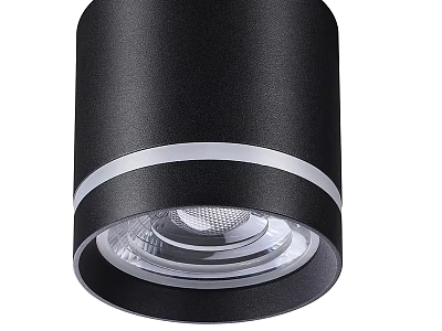 Modern Black Metal Downlight Spotlight With Silver Accent And Transparent Shade Design 3d model