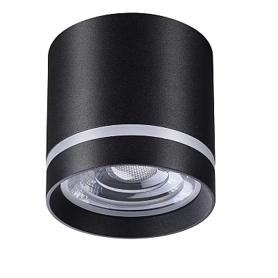Modern Black Metal Downlight Spotlight With Silver Accent And Transparent Shade Design 3d model