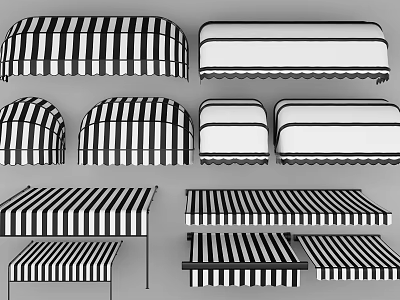 Modern Shower Sauna Design Featuring Various Styles And Black White Patterns 3d model