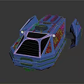 Advanced Blue Space Exploration Rover With Futuristic Design Open Hatches And Lights