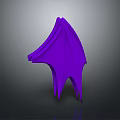 Purple Wing Shaped Decorative Component Detailed 3D Model Design with Smooth Curves and Modern Aesthetic