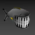 Gray Cartoon Fish with Piano Keys Mouth and Yellow Fins Musical Instruments Art Supplies