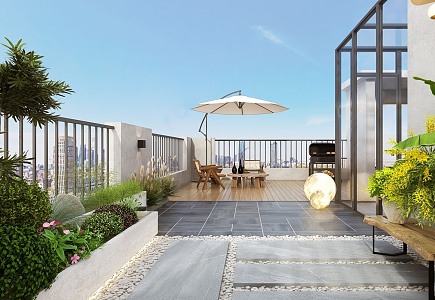 Roof Garden Modern Garden 3d model