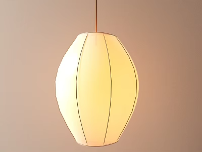 Modern Minimalist Hanging Paper Lantern With Soft Warm Glow For Interior Decor 3d model