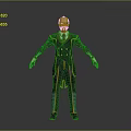 Animated Character Bald Head Bow Tie Purple Outfit Yellow Accents Mechanical Arms