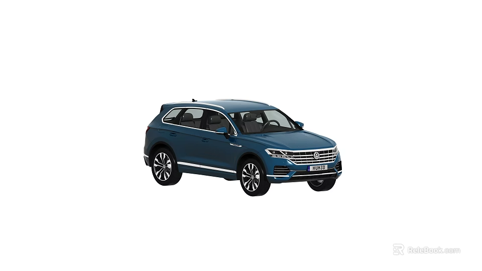 Modern Blue SUV Car Featuring Sleek Exterior Design Alloy Wheels And Front Grille 3d model 