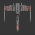 X Wing Starfighter Model With Detailed Engines Cockpit And Red Markings For Space Exploration