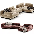 Modern Light Luxury Multi-Person Corner Sofa Set 3d model
