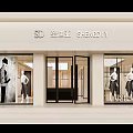 Modern Clothing Store Interior With Display Racks Mirrors Seating And Reception Counter