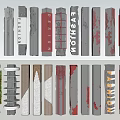 Industrial Wind Columns Damaged Columns Concrete Columns Square Columns Iron Mesh Decorative Columns Grid Decorative Columns 3d model