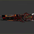 Futuristic Advanced Weapon Design With Red Black Orange Color Scheme And Sharp Armor Edges 3d model
