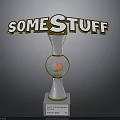SOMESTUFF Trophy Design With Silver Body Transparent Globe And Orange Element