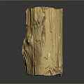 Natural Wood Stone Decorative Piece With Warm Yellow Brown Texture And Tree Knots