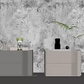 Modern White Bedside Tables With Drawers Small Plants And Decorative Ornaments