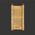 Traditional Scroll As Daily Life Item With Red Decorative Ends And Yellow Body
