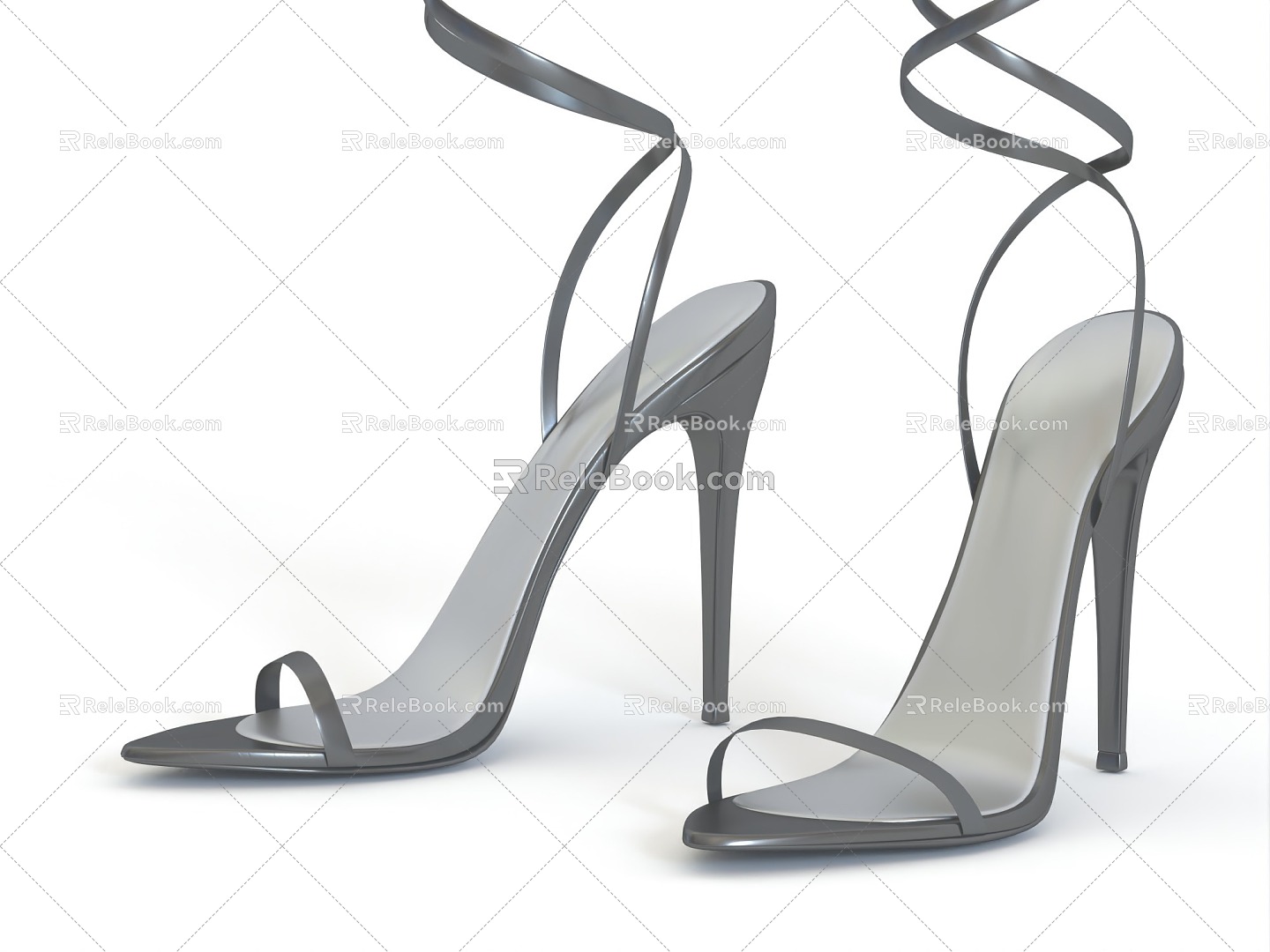 High Heels Dior Shoes Women's Shoes Lace-Up High Heel Sandals Stiletto Heels Strap High Heels Shallow Mouth Heels Nightclub High Heel Shoulder Strap High Heels 3d model