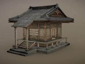 Chinese ancient wooden house 3d model