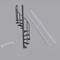 modern assembly building components revolving staircase 3d model