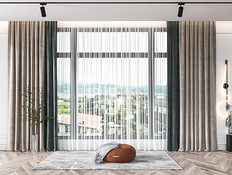 Modern Curtains 3d model