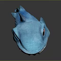 Blue Shark Model With Open Mouth Sharp Teeth And Red Eyes 3d model