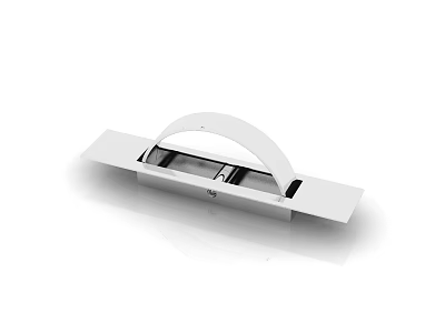 Sleek White Cabinet Handle With Curved Design And Smooth Surface Finish 3d model