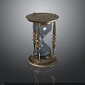 Elegant Hourglass With Golden Stand Transparent Glass And Blue Sand Decorative Base