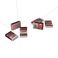 Red And White Matchboxes With Open Closed Lids And Matchsticks