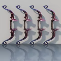 Decorative Swing Doors With Curved Ornate Patterns And Purple Blue Color Tones