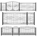 Modern Iron Fence Combination Modern Fence Guardrail Iron Metal Fence Iron Fence Gate 3d model