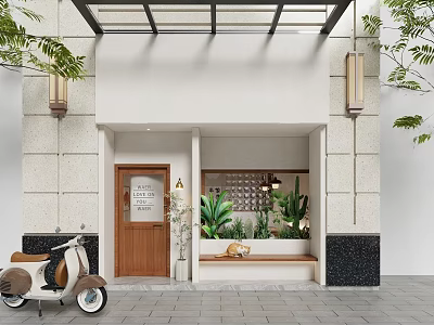 Modern Cafe Door Head 3d model
