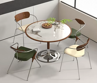 Modern leisure table and chair negotiation table and chair leisure area 3d model