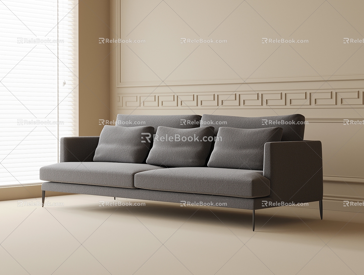 Double sofa multi-person sofa sofa 3d model