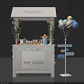 White Waffle Confections Booth With Chocolate Waffles Balloons And Pop Sugar Signpost