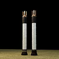 Exquisite Pillars With Golden Trident Tops And White Carved Bases