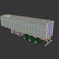 White Open Top Cargo Trailer With Metal Structure And Multiple Wheels 3d model