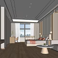 Modern Minimalist Living Room Interior With Sofa TV Unit And Coffee Table