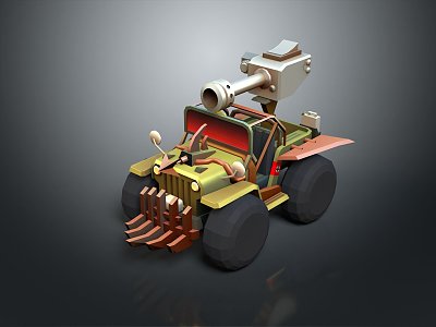 Modern artillery gun car cannon 3d model