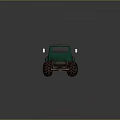 Green Vintage Flatbed Truck With Large Tires And Classic Design