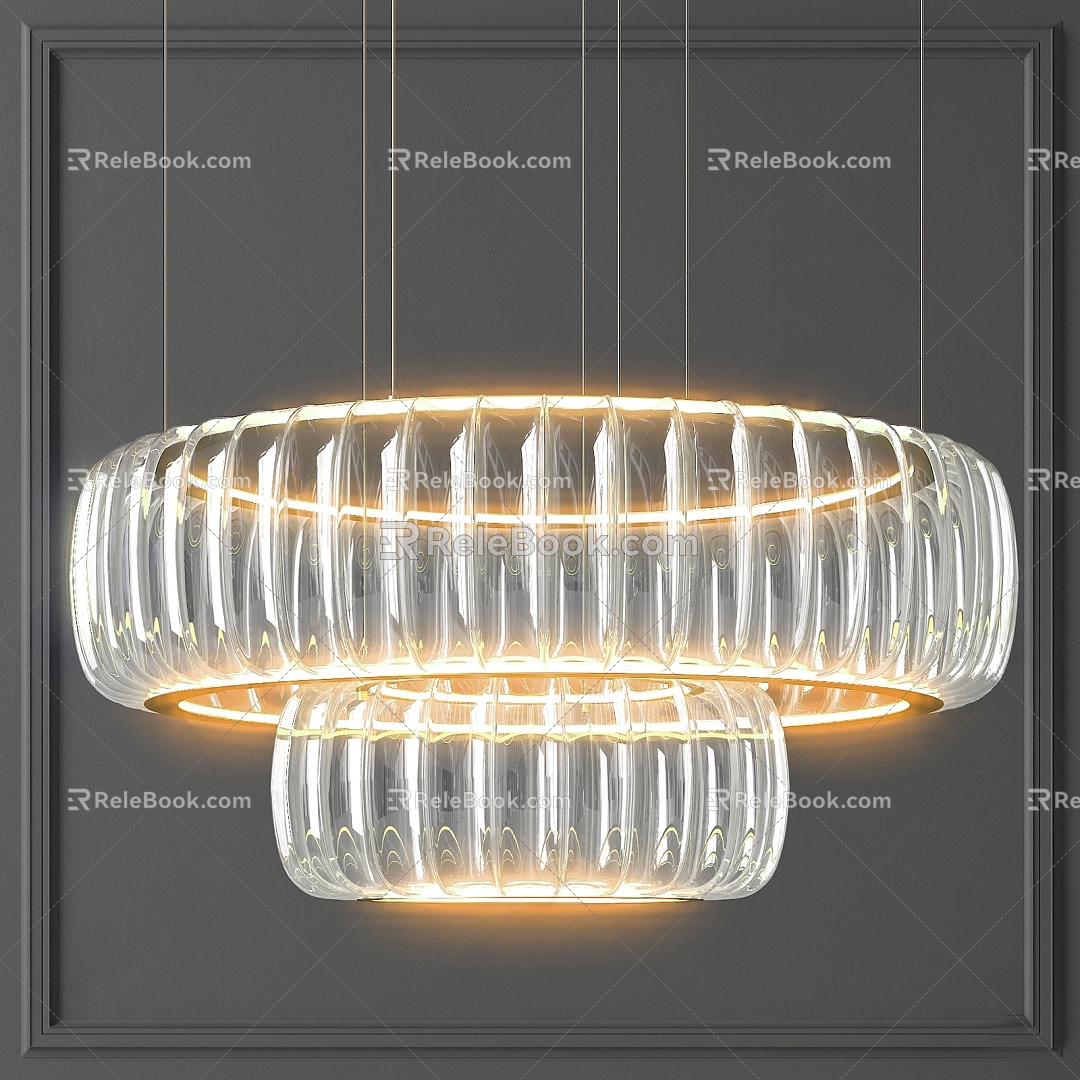 Decorative crystal lamp art chandelier 3d model