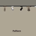Poliform Track Lighting With Multiple Spotlights Ceiling Mounted Black And White Fixtures 3d model