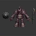 Cartoon Armored Creature Character With Shield And Sword Weapon Model 3d model